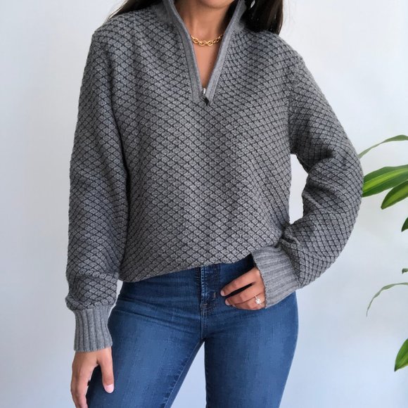 Joseph Abboud Sweaters - NWT Joseph Abboud gray wool oversized zip sweater